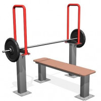  Тренажер вуличний лава для пресу з штангою